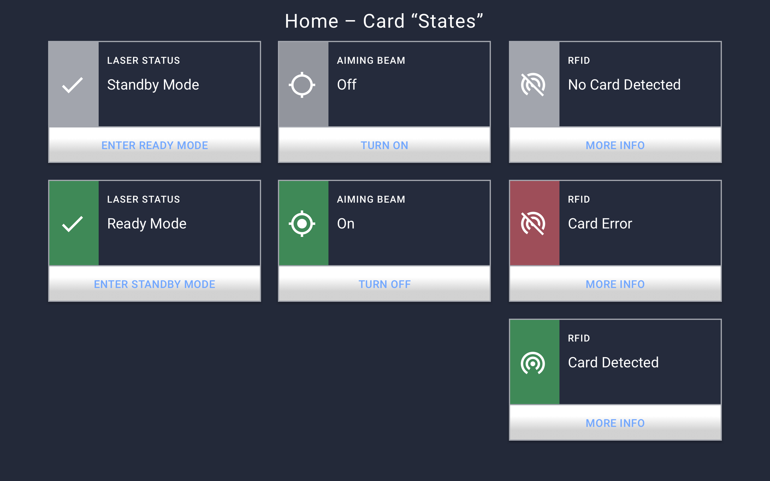 Home card states